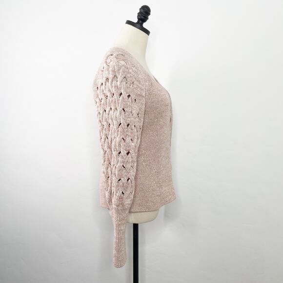 Jonathan Simkhai Olive Sweater Cardigan Ivory Dust Revolve Boho Casual Size S - Picture 4 of 10